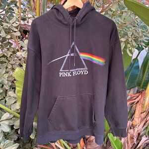 Vintage 2005 Pink Floyd Dark Side Prism Hoodie Black L 25x28.5